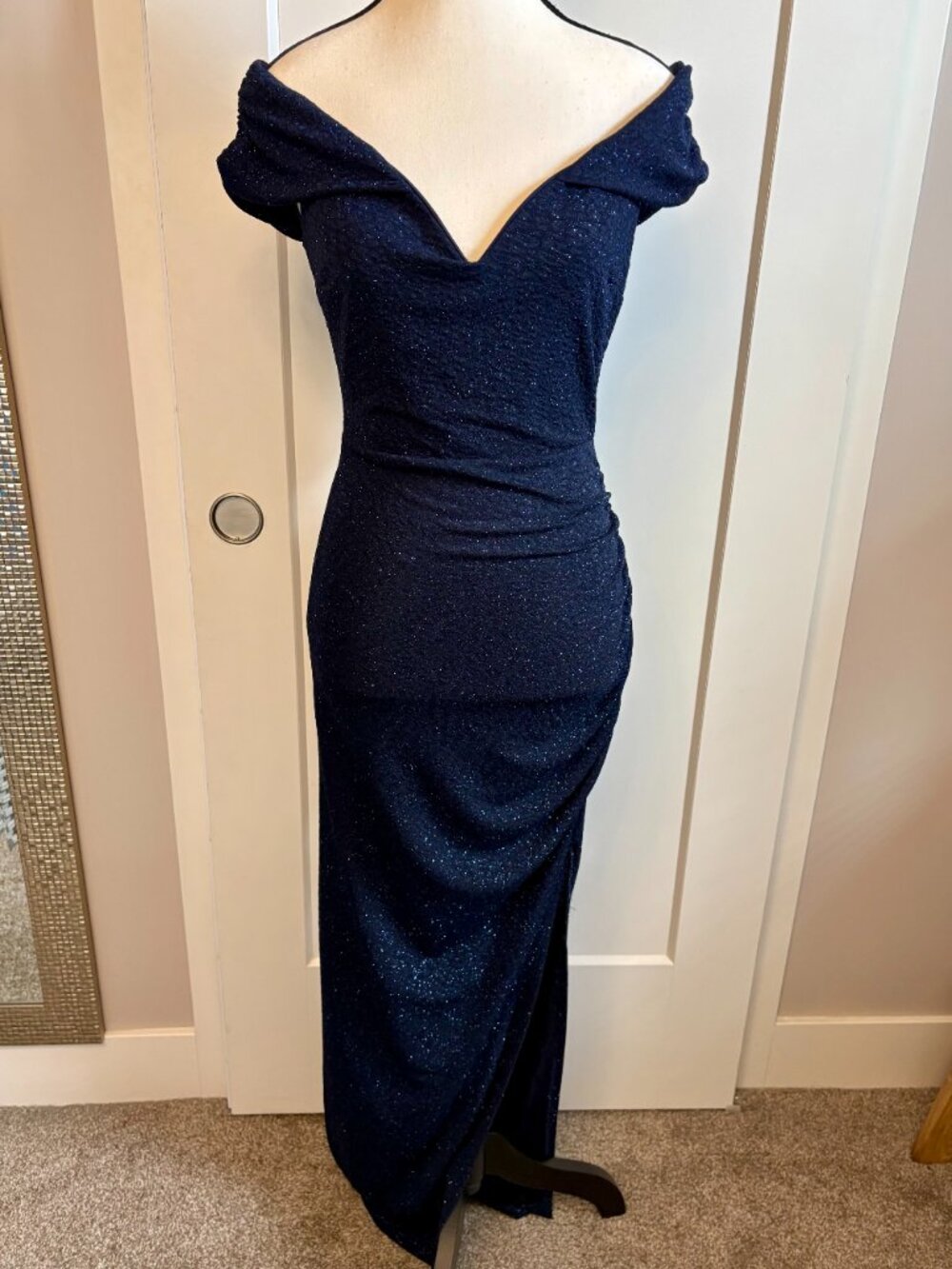 Navy Shimmer Gown size M/L